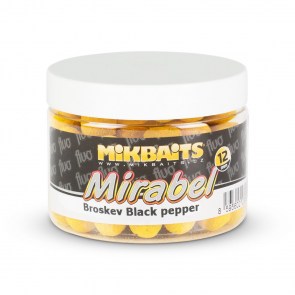 MIKBAITS Mirabel Fluo boilie 150ml Broskev&Black Pepper 12mm